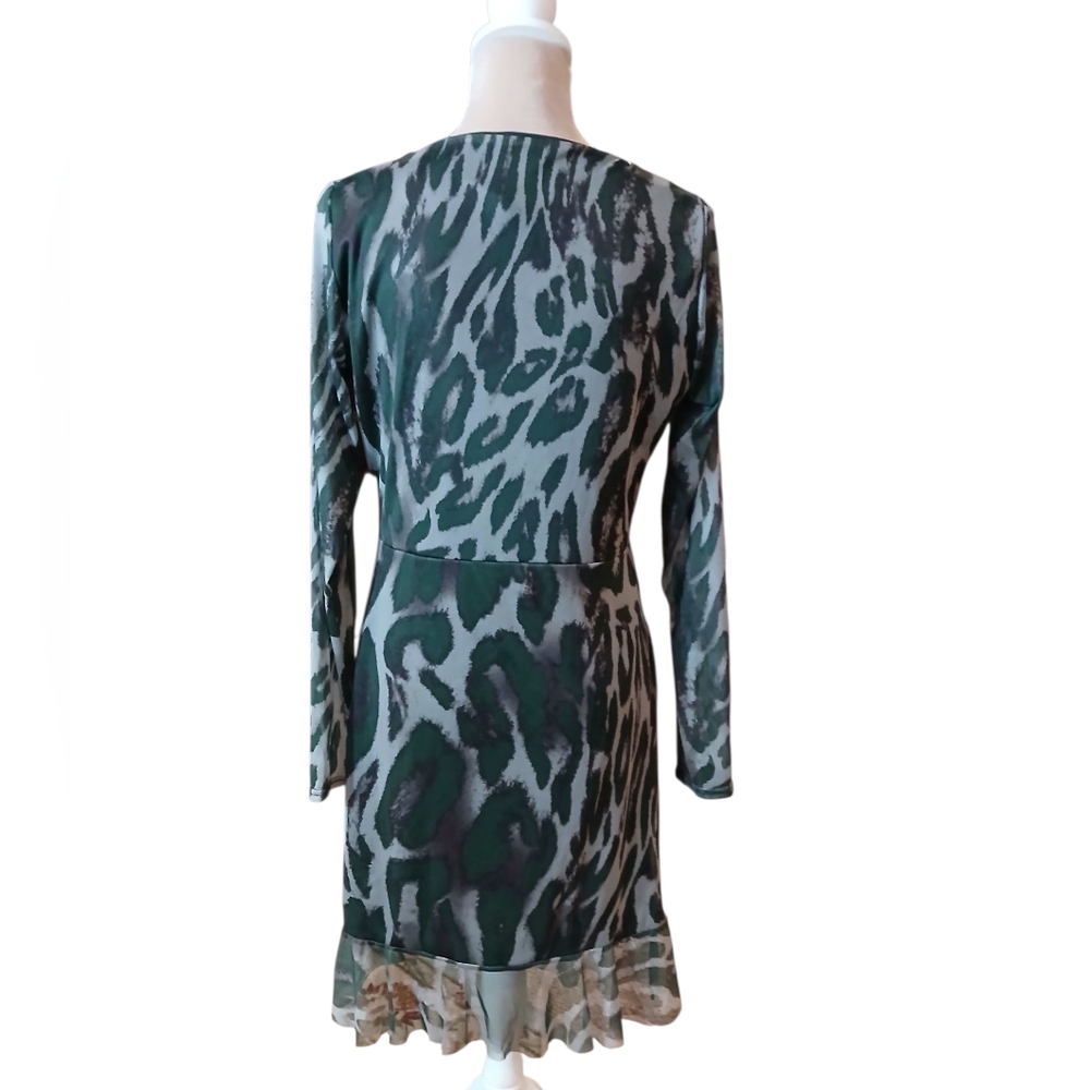 Pretty Little Thing Mesh Sheer Ruched Assymetric Dress 10 Fairy goth Gothic - Picture 5 of 12